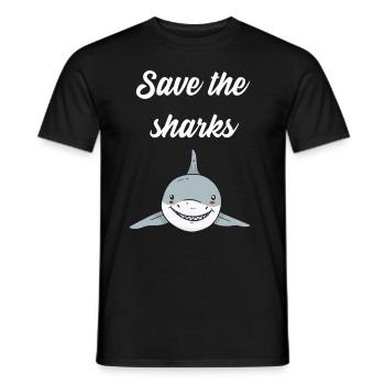 Save the sharks - Männer T-Shirt - Schwarz - Vorne - AI Model Male 178 light (178cm)