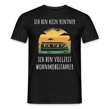 Kein Rentner, sondern Vollzeit Wohnmobilfahrer - Männer T-Shirt - Schwarz - Vorne - AI Model Male 178 light (178cm)