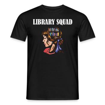 Library Squad - Männer T-Shirt - Schwarz - Vorne - AI Model Male 178 light (178cm)