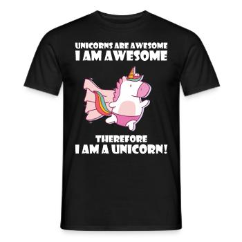 Unicorns are awesome, I am awesome - Männer T-Shirt - Schwarz - Vorne - AI Model Male 178 light (178cm)