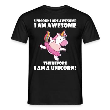 Unicorns are awesome, I am awesome - Männer T-Shirt - Schwarz - Vorne - AI Model Male 178 light (178cm)