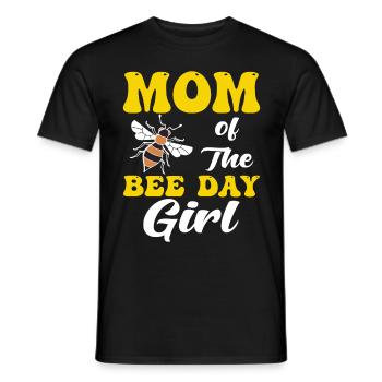 Mama Of The Bee Day Girl Bee Birthday Party Theme - Men's T-Shirt - black - Front - AI Model Male 178 light (178cm)