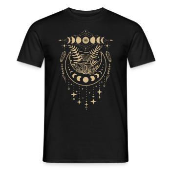 Boho Mushrooms Cottage Core Aesthetic Goblincore - Men's T-Shirt - black - Front - AI Model Male 178 light (178cm)
