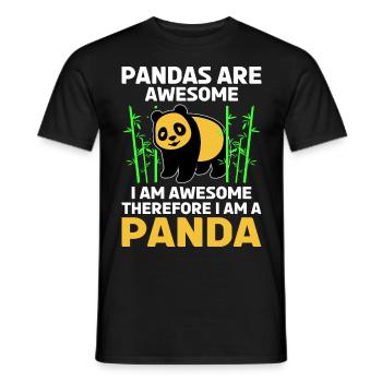 Pandas sind toll Pander Design für Kinder - Männer T-Shirt - Schwarz - Vorne - AI Model Male 178 light (178cm)