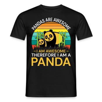 Pandas sind toll Pander Design für Kinder - Männer T-Shirt - Schwarz - Vorne - AI Model Male 178 light (178cm)