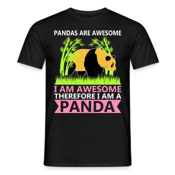 Pandas sind toll Pander Design für Kinder - Männer T-Shirt - Schwarz - Vorne - AI Model Male 178 light (178cm)