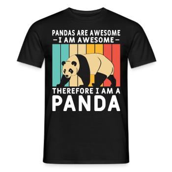 Pandas sind toll Pander Design für Kinder - Männer T-Shirt - Schwarz - Vorne - AI Model Male 178 light (178cm)