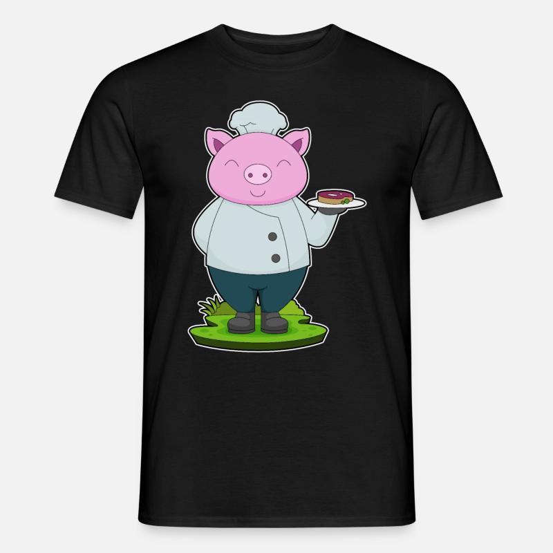 Schwein Koch Fleisch - Männer T-Shirt - Schwarz