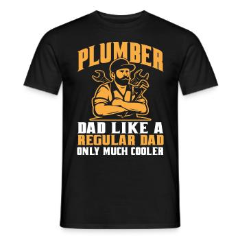 Rohrschlosser Klempner Rohleger Bauarbeiter - Männer T-Shirt - Schwarz - Vorne - AI Model Male 178 light (178cm)