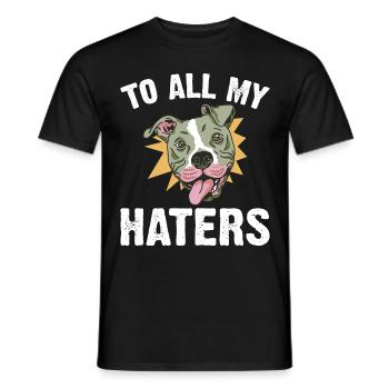 Pitbull All My Haters PitbullDog Lovers - Men's T-Shirt - black - Front - AI Model Male 178 light (178cm)