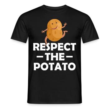 Funny Root Vegetable Potato Pun - Men's T-Shirt - black - Front - AI Model Male 178 light (178cm)