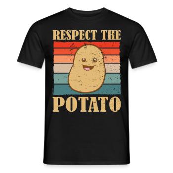 Funny Root Vegetable Potato Pun - Men's T-Shirt - black - Front - AI Model Male 178 light (178cm)