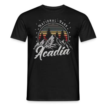 Retro Acadia National Park US Vintage Acadia - Men's T-Shirt - black - Front - AI Model Male 178 light (178cm)