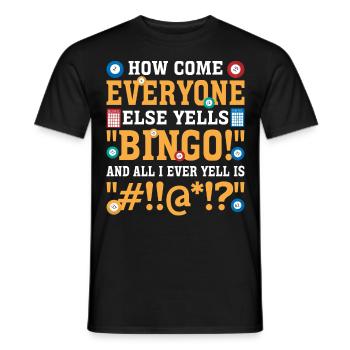Bingo Bingo Player Retirement Home Bingo Party - T-shirt homme - noir - Devant - AI Model Male 178 light (178cm)