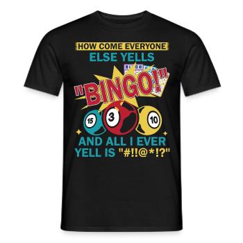 Bingo Bingo Player Retirement Home Bingo Party - T-shirt homme - noir - Devant - AI Model Male 178 light (178cm)