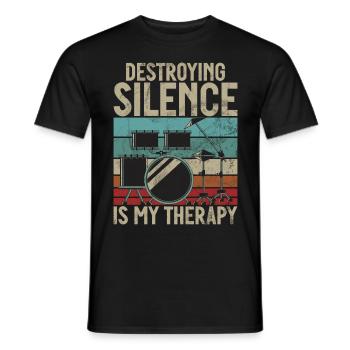 Vintage Drummer Saying for Drummer Retro - Men's T-Shirt - black - Front - AI Model Male 178 light (178cm)