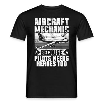 Mécanicien d’avion Cadeau Mécanicien d’avion - T-shirt homme - noir - Devant - AI Model Male 178 light (178cm)