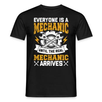 Atelier de mécanique automobile rétro pour mécaniciens - T-shirt homme - noir - Devant - AI Model Male 178 light (178cm)