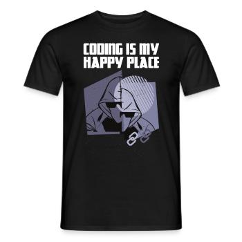 Coding is my happy place - Männer T-Shirt - Schwarz - Vorne - AI Model Male 178 light (178cm)