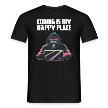 Coding is my happy place - Männer T-Shirt - Schwarz - Vorne - AI Model Male 178 light (178cm)