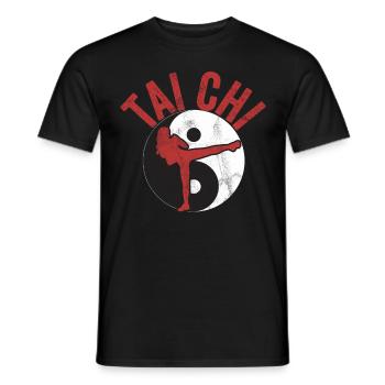 Tai Chi Martial Arts Saying Qigong Martial Artist - Men's T-Shirt - black - Front - AI Model Male 178 light (178cm)