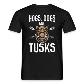 Pigs, dogs and tusks, wild boar, wild boar - Men's T-Shirt - black - Front - AI Model Male 178 light (178cm)