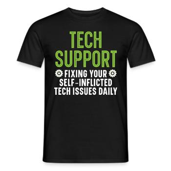 Keine Sorge, ich kenne mich mit Computern aus - Männer T-Shirt - Schwarz - Vorne - AI Model Male 178 light (178cm)