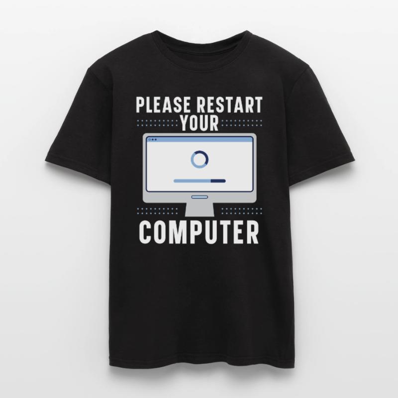 Please Restart Your Computer Coding Tech Support Männer T-Shirt
