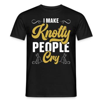 Je fais pleurer les gens noués Massaget - T-shirt homme - noir - Devant - AI Model Male 178 light (178cm)