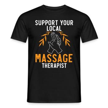 Unterstützen Sie Ihren lokalen Therapeuten Massage - Männer T-Shirt - Schwarz - Vorne - AI Model Male 178 light (178cm)