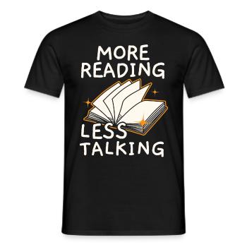 Read more less Talk Books Read book - Men's T-Shirt - black - Front - AI Model Male 178 light (178cm)