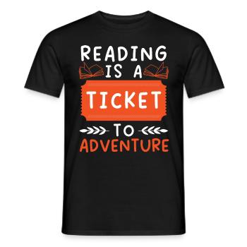 Reading is a lot of fun, reading books, reading books - Men's T-Shirt - black - Front - AI Model Male 178 light (178cm)
