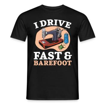 I drive fast and barefoot crochet sewing - Men's T-Shirt - black - Front - AI Model Male 178 light (178cm)