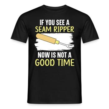 If you see a seam ripper, there is no g - Men's T-Shirt - black - Front - AI Model Male 178 light (178cm)