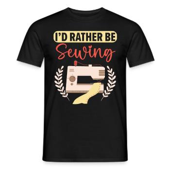 Je préfère coudre, coudre, crocheter, coudre - T-shirt homme - noir - Devant - AI Model Male 178 light (178cm)