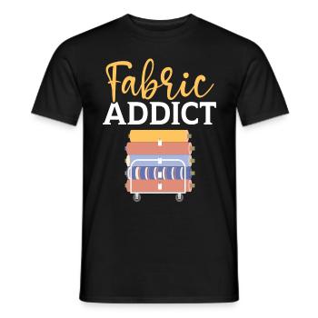 Accro aux tissus, à la couture, au matelassage, au crochet, à la couture - T-shirt homme - noir - Devant - AI Model Male 178 light (178cm)