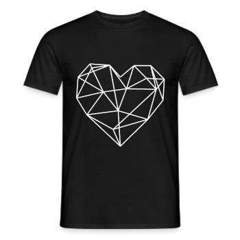 Polygon Herz Hochzeit Verlobung heiraten - Männer T-Shirt - Schwarz - Vorne - AI Model Male 178 light (178cm)
