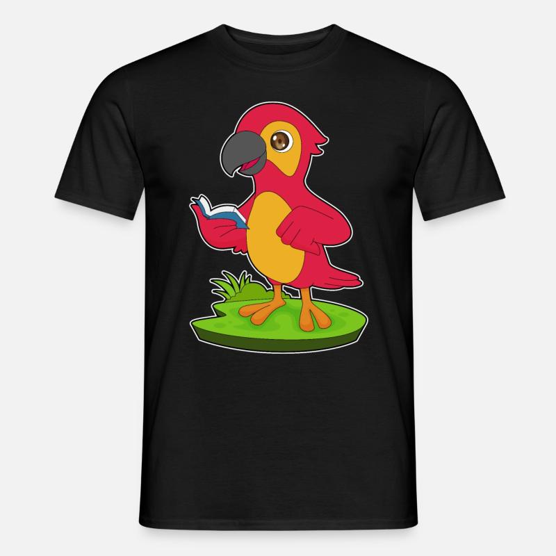 Papagei Buch - Männer T-Shirt - Schwarz