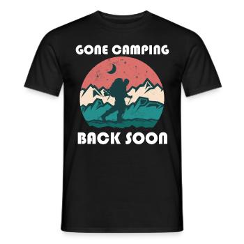Gone camping, back soon - Men's T-Shirt - black - Front - AI Model Male 178 light (178cm)