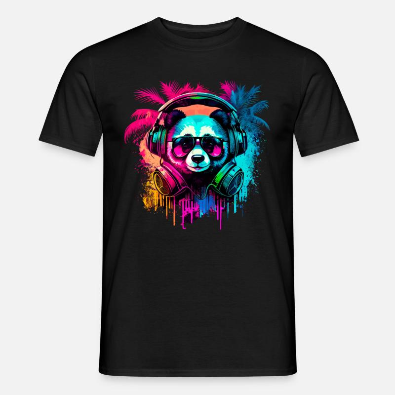 Abstrakter Pandabär - Männer T-Shirt - Schwarz