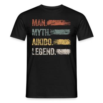 The Aikido Legend Retro Martial Arts Aikido Homme - T-shirt homme - noir - Devant - AI Model Male 178 light (178cm)