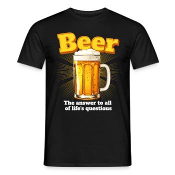 Funny For Beer Lovers - Men's T-Shirt - black - Front - AI Model Male 178 light (178cm)