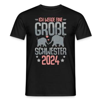 Niedliches Große Schwester 2024 Mädchen - Männer T-Shirt - Schwarz - Vorne - AI Model Male 178 light (178cm)