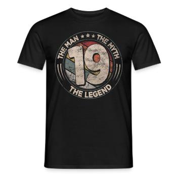 19e anniversaire The Legend Retro 19 ans Hommes - T-shirt homme - noir - Devant - AI Model Male 178 light (178cm)