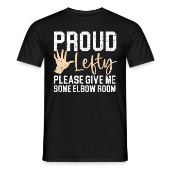 Fier gaucher S’il vous plaît, donnez-moi un peu de coude fr - T-shirt homme - noir - Devant - AI Model Male 178 light (178cm)