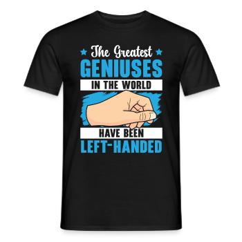 Les plus grands génies du monde sont gauchers - T-shirt homme - noir - Devant - AI Model Male 178 light (178cm)