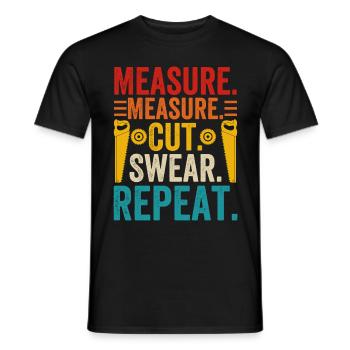 Wood turning, wood turners, carpenters, carpenters - Men's T-Shirt - black - Front - AI Model Male 178 light (178cm)