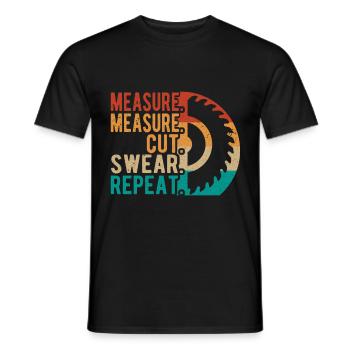 Wood turning, wood turners, carpenters, carpenters - Men's T-Shirt - black - Front - AI Model Male 178 light (178cm)