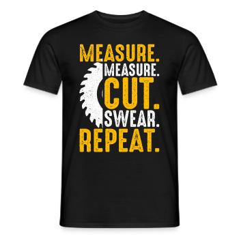 Wood turning, wood turners, carpenters, carpenters - Men's T-Shirt - black - Front - AI Model Male 178 light (178cm)