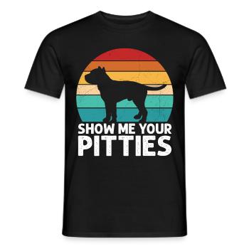 Pitbull Bulldog Terrier Chien Chien Chien Amoureux - T-shirt homme - noir - Devant - AI Model Male 178 light (178cm)
